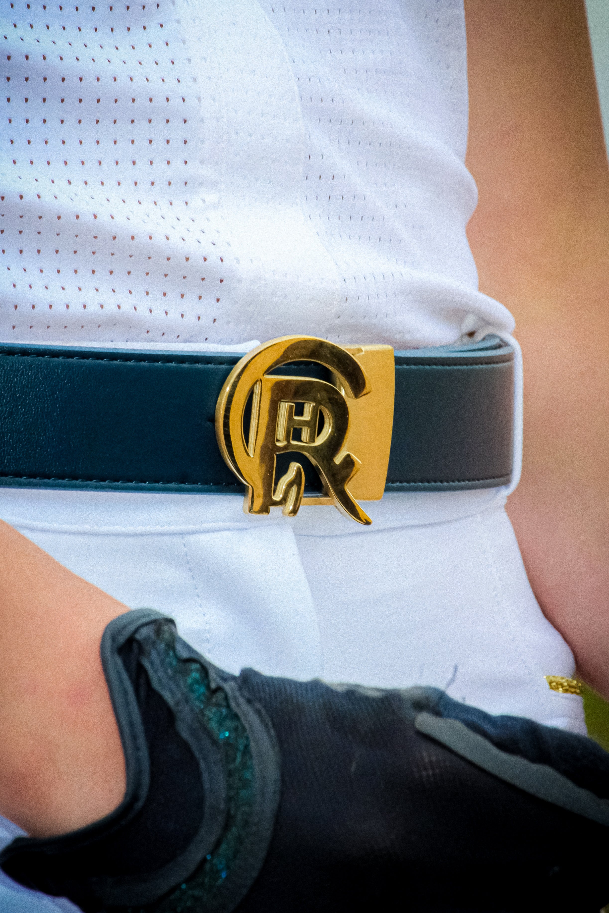Black Navy Leather Equestrian Belt for Riders | CRH Clothing Australia
